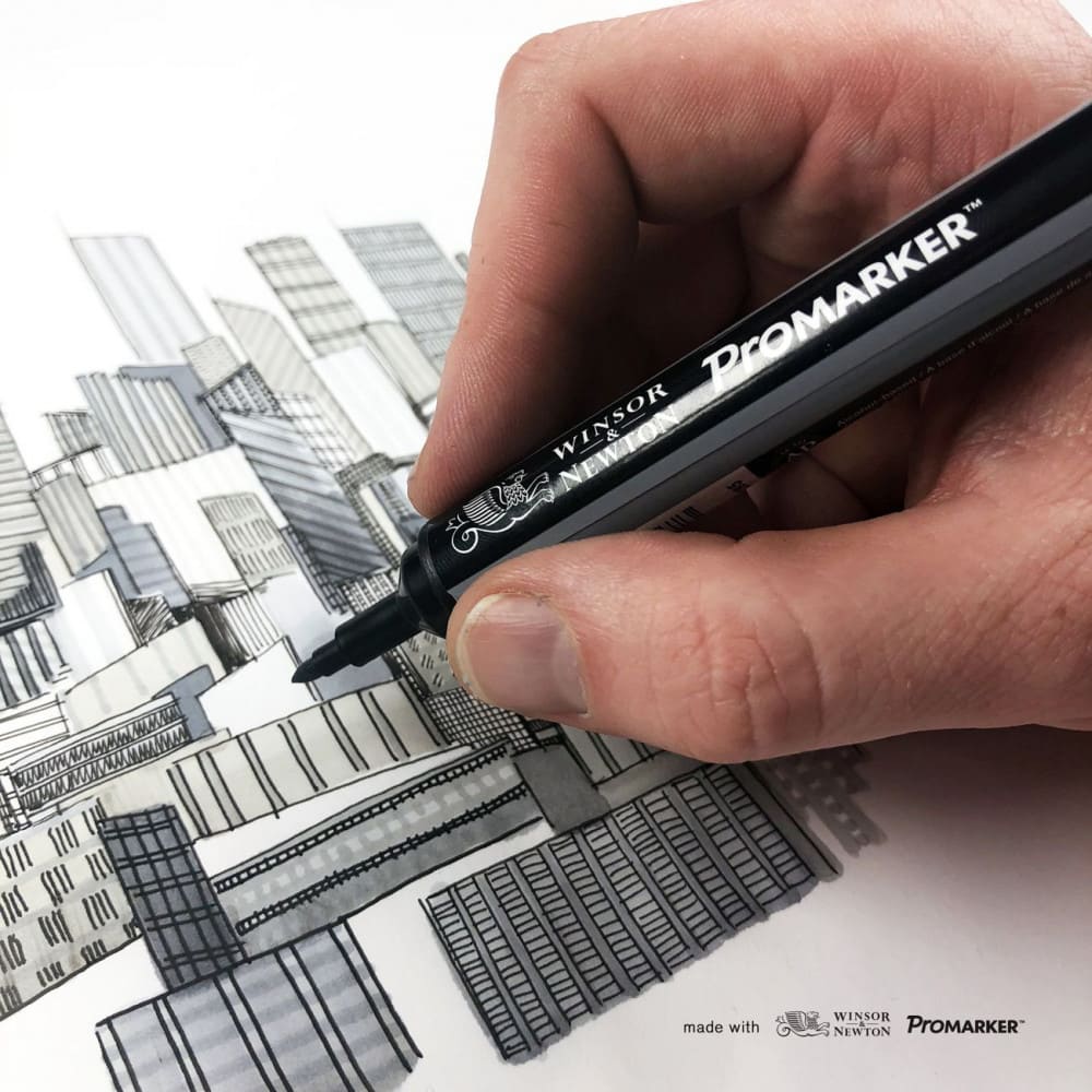 Marcador Promarker Designer 24 Tons de Cinza e Preto Winsor & Newton