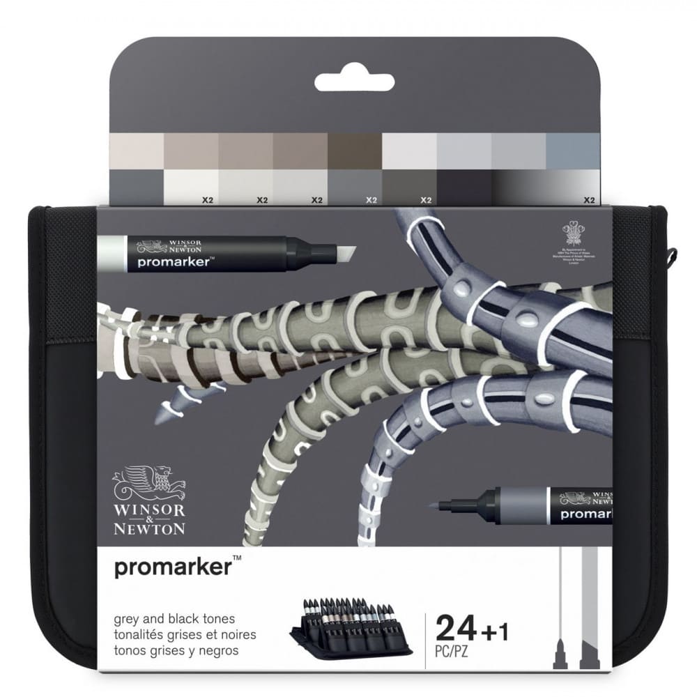 Marcador Promarker Designer 24 Tons de Cinza e Preto Winsor & Newton