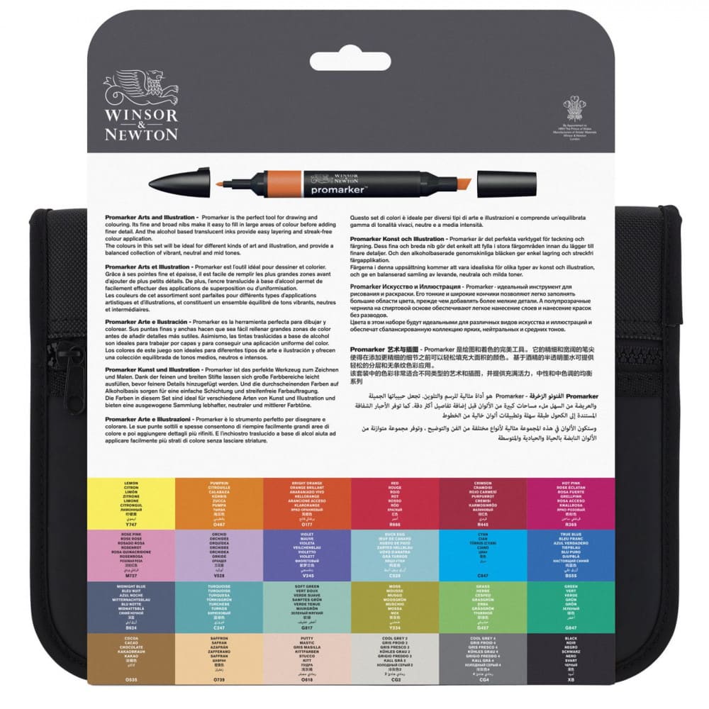 Marcador Promarker Designer 24 Cores Para Ilustração Winsor & Newton