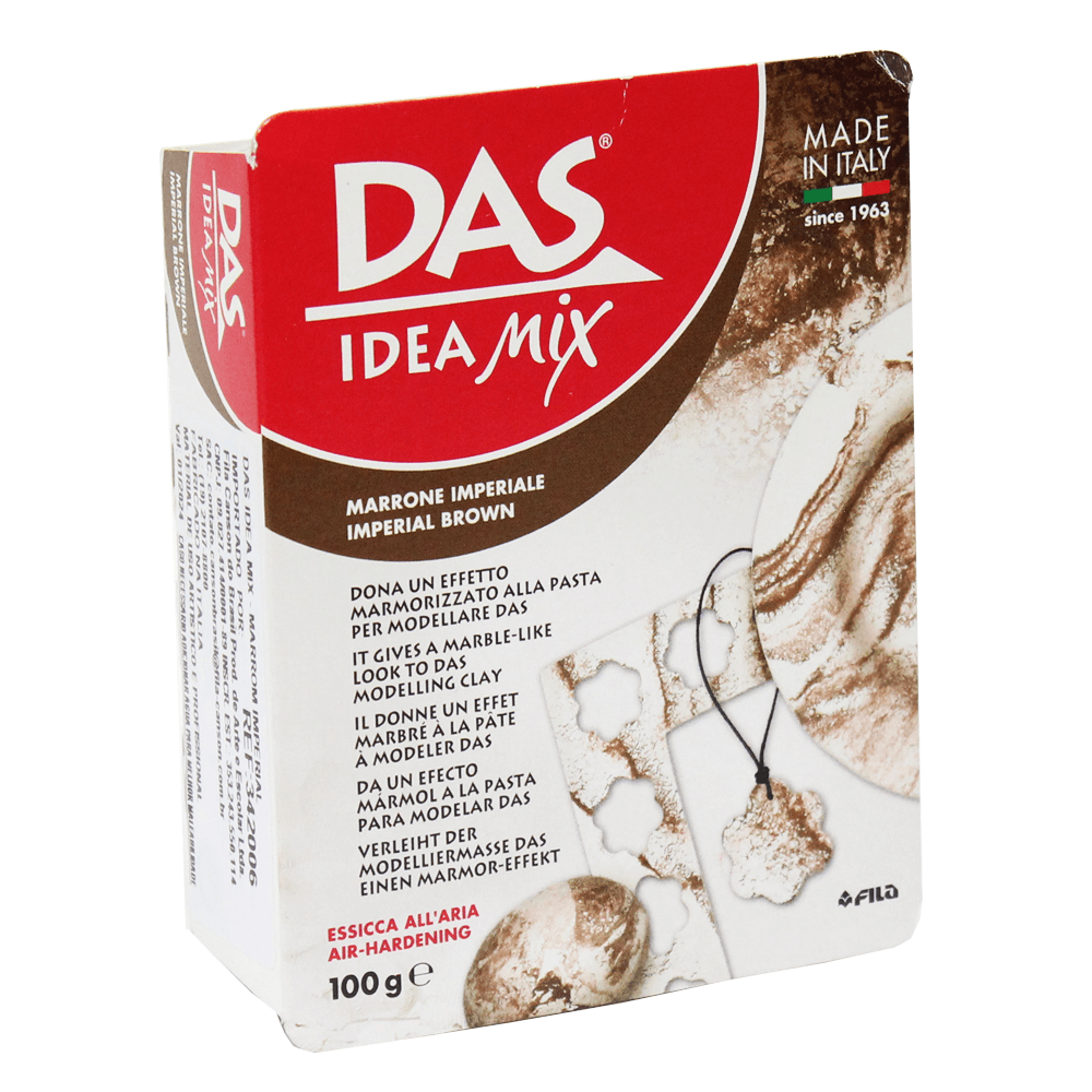 Massa de Modelar Efeito Marmorizado Idea Mix DAS 100g Imperial Brown 