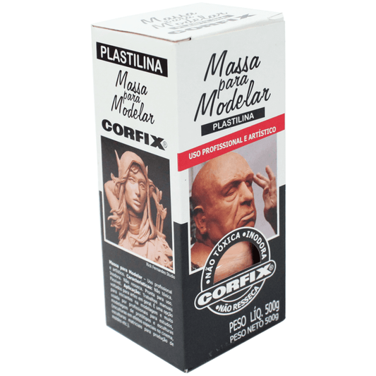 Massa Plastilina Para Escultura Corfix 500g 490 Porcelana