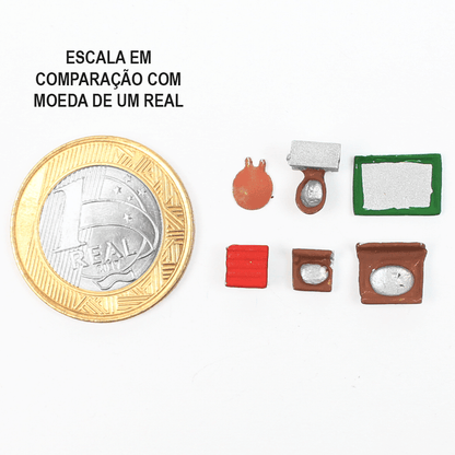 Miniatura de Banheiro 1/100 645 Minitec 06 Peças