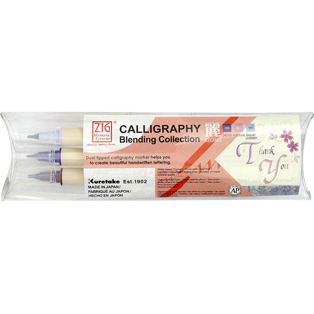Caneta Caligrafia Artística Zig Kuretake 03 Cores Elegance