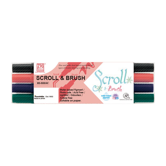 Caneta Zig Kuretake Scroll & Brush 04 Cores