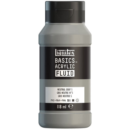 Tinta Acrílica Liquitex Basics Fluída 118ml Neutral Grey 5