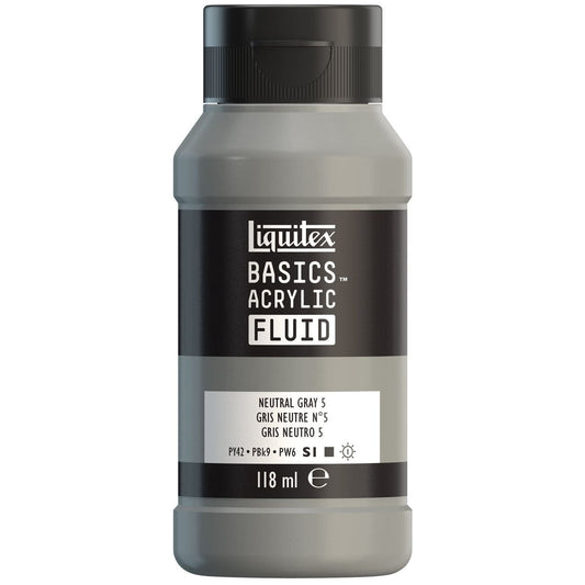 Tinta Acrílica Liquitex Basics Fluída 118ml Neutral Grey 5