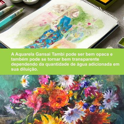 Aquarela Kuretake Gansai Tambi Brilliard Green 502