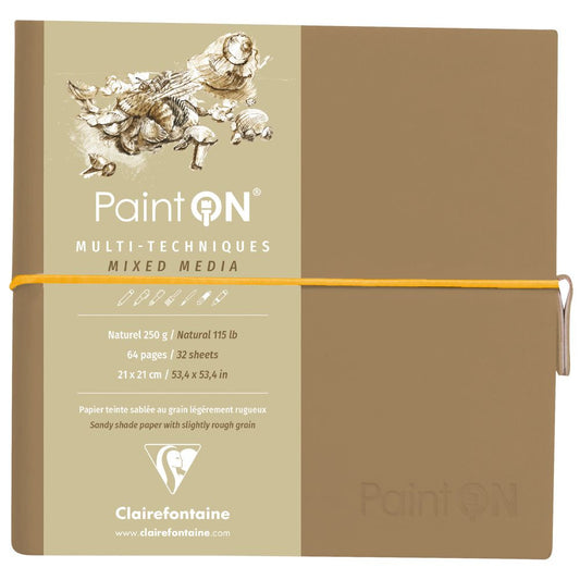 Bloco de Papel Cor Natural Paint On Clairefontaine Multi-Técnica 250g/m² 19x19cm 