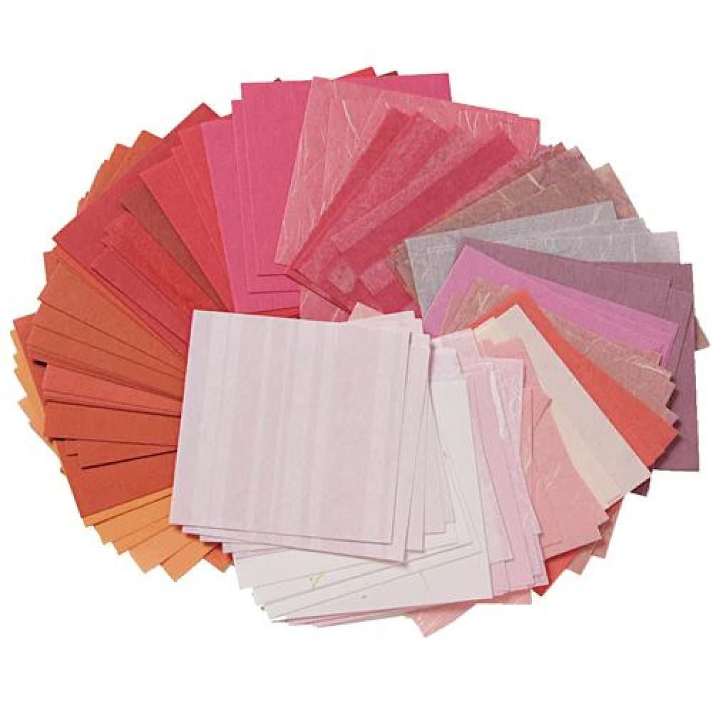 Bloco de Papel Japonês Tons de Pink Awagami 150 Folhas 8,5X8,5cm Mini 