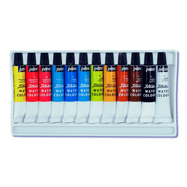 Tinta Aquarela em Tubo Pébéo 12 Cores 12ml