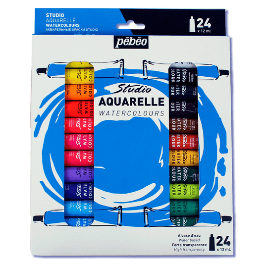 Estojo de Tinta Óleo Para Tela Pebeo 24 Cores 12ml 