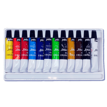 Estojo de Tinta Óleo Para Tela Pébéo 12 Cores 12ml 