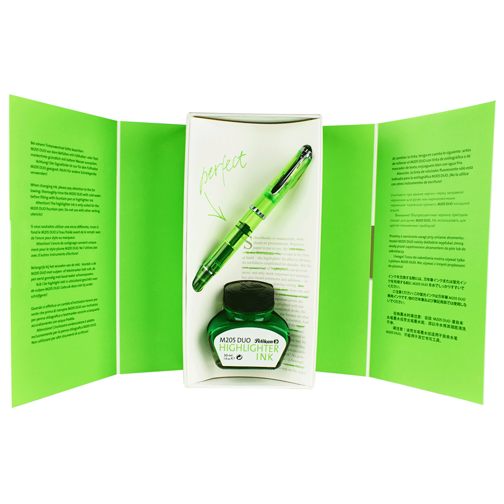 Caneta Tinteiro M205 Duo Green Highlighter Pelikan