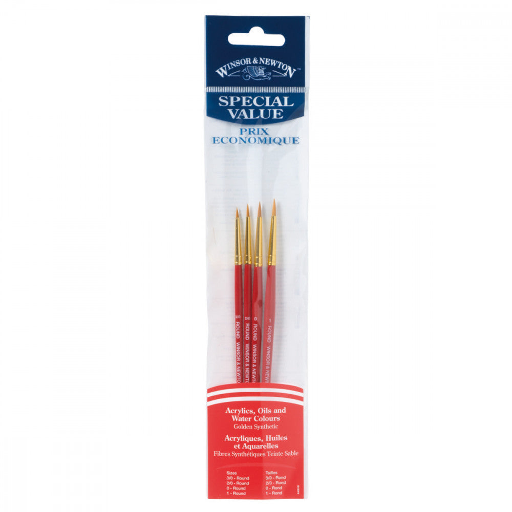 Kit Pincéis Winsor & Newton Golden Synthetic 4 Unidades