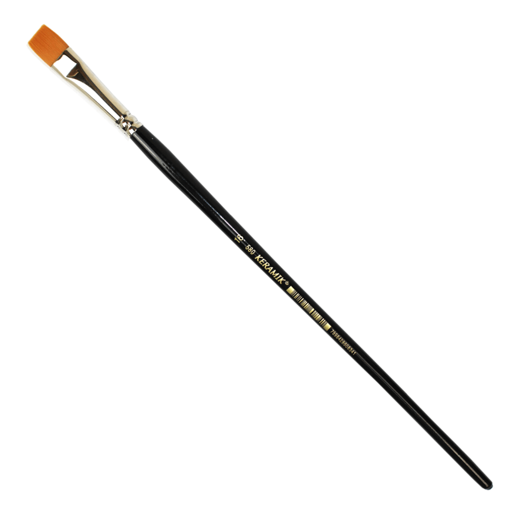 Pincel Keramik 580 16 Chato Cabo Extra Longo