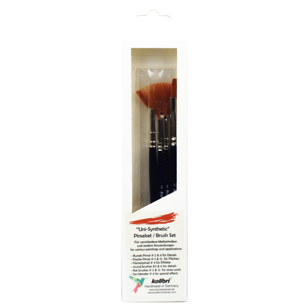 Kit de Pincéis Kolibri 5 Peças Sintéticos 190 235