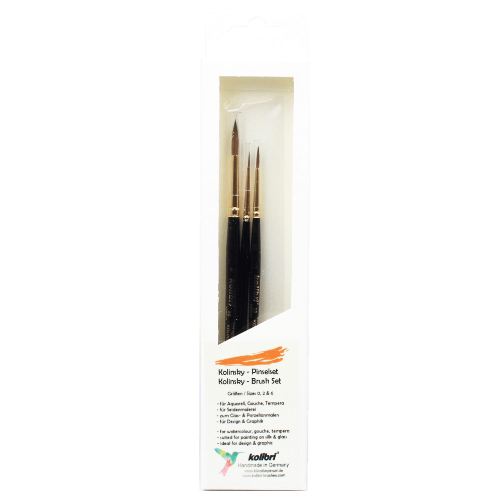 Kit de Pincéis Kolibri 3 Peças Kolinsky 98-026