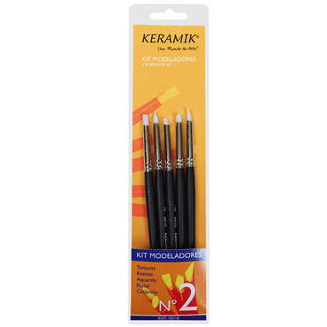 Pincel Modelador de Silicone N° 02 Keramik 05 Peças