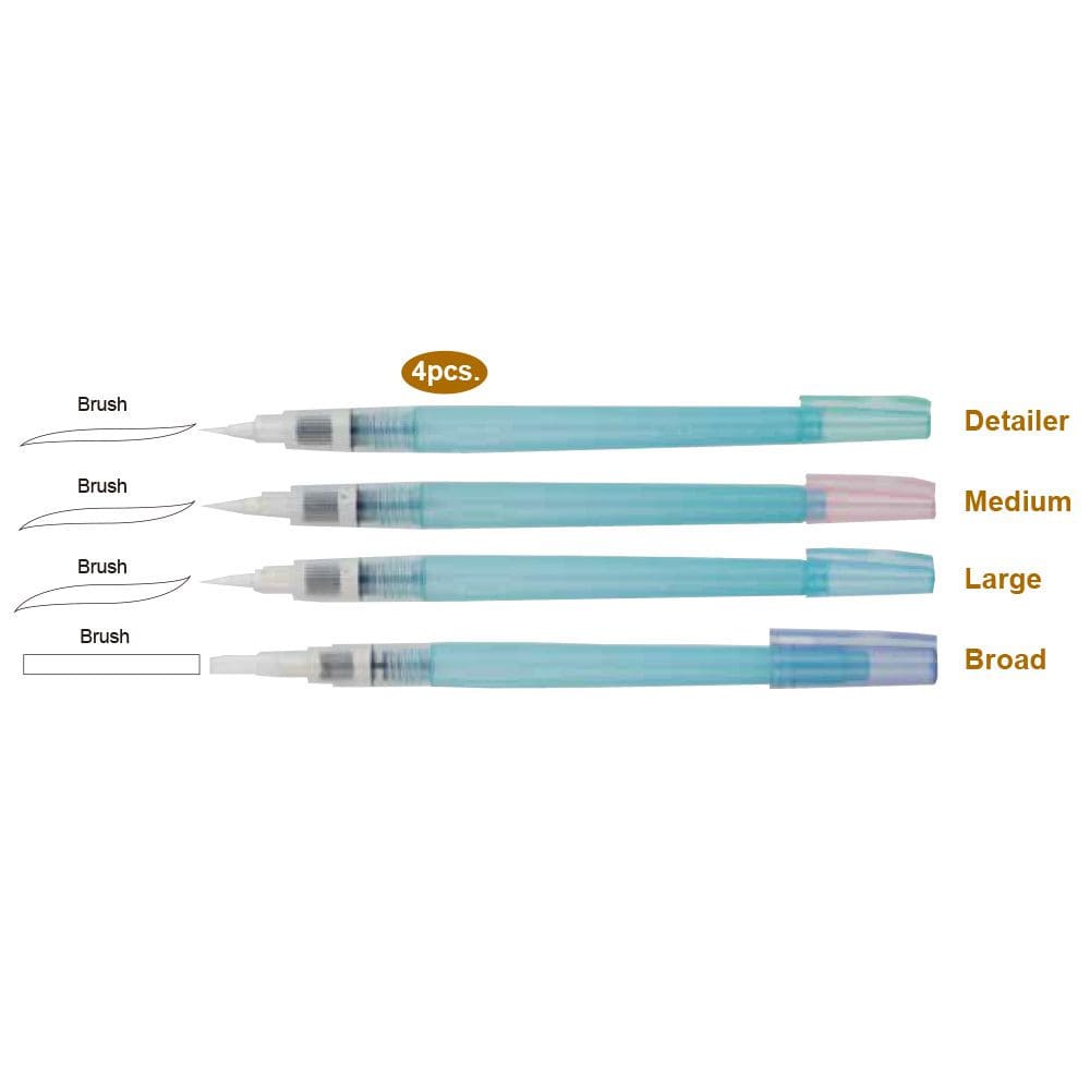 Pincel Reservatório Longo Kuretake H20 WaterBrush 4 Tamanhos