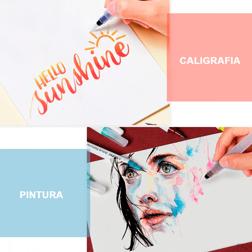 Pincel Reservatório Sinoart WaterBrush Longo Chato Pequeno