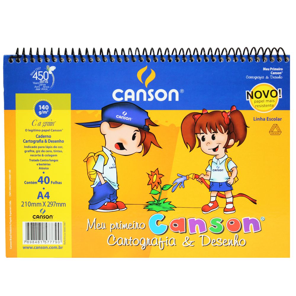 Caderno de Desenho Escolar Canson 140 g/m²