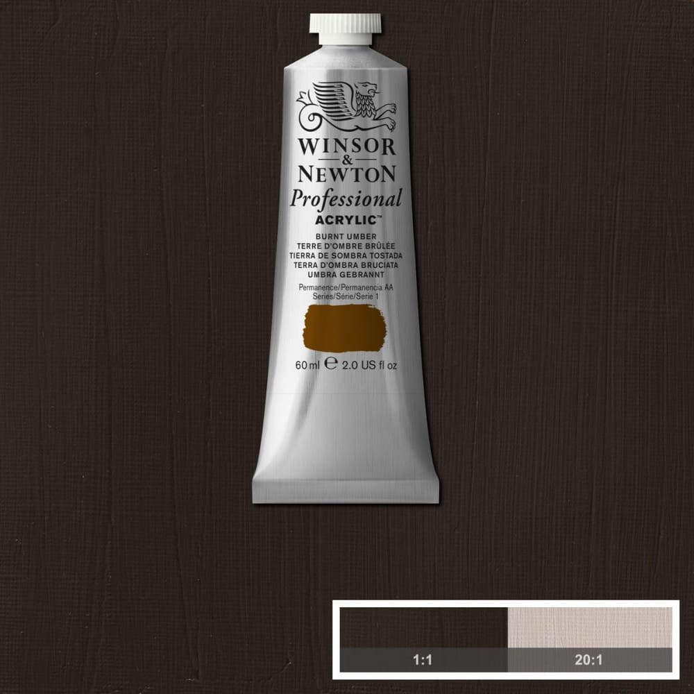 Tinta Acrílica Professional Winsor & Newton 60ml S1 076 Burnt Umber