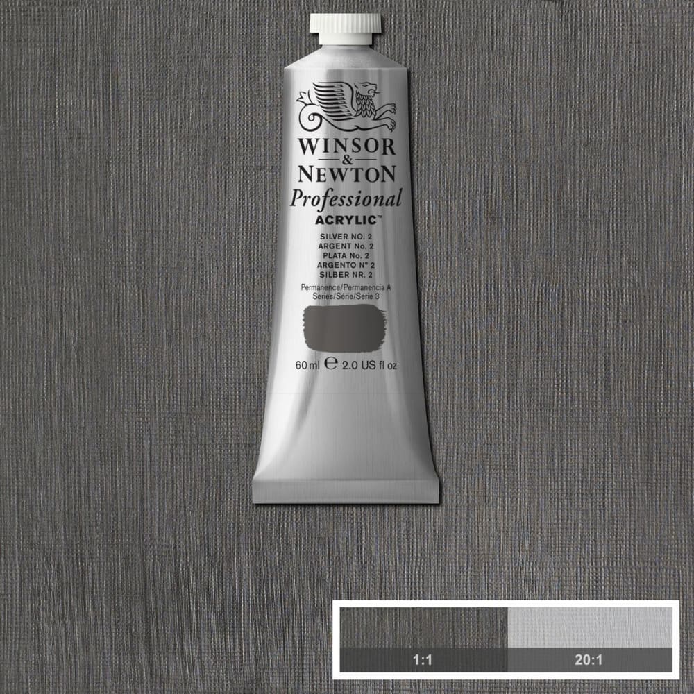 Tinta Acrílica Professional Winsor & Newton 60ml S3 624 Silver 2