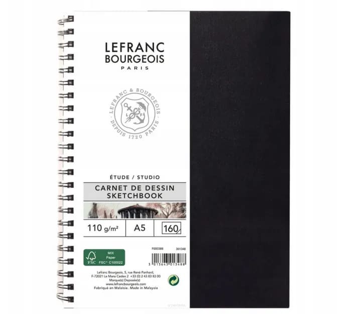 Bloco de Papel Lefranc & Bourgeois Sketchbook 110g A5 160 Folhas