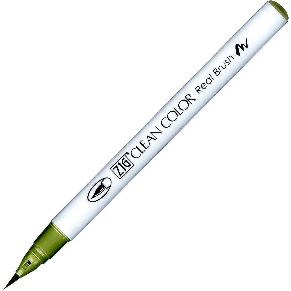 Caneta Pincel Kuretake Zig Clean Color Real Brush Smoky Olive 404