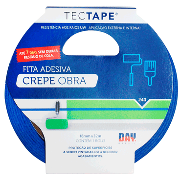 Fita Crepe Tectape PRO 240 Azul