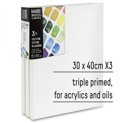 tela algodão para pintura 30x40 basics liquitex 3 unidades