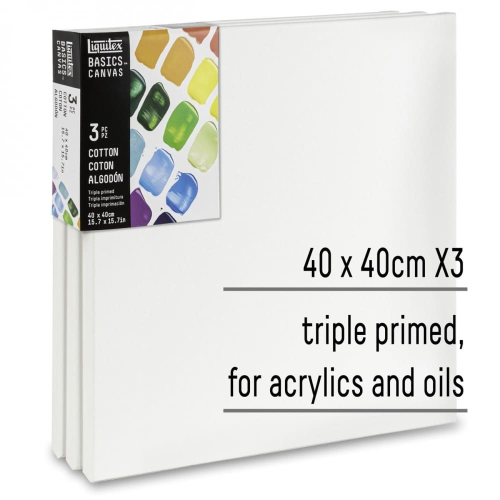tela algodão para pintura 40x40 basics liquitex 3 unidades