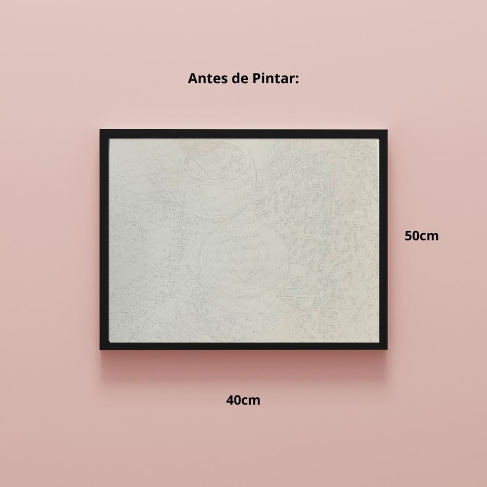 conjunto pintura numerada arte terapia 40x50cm café da tarde