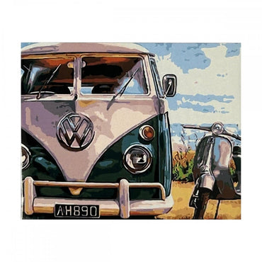 conjunto pintura numerada arte terapia 40x50cm kombi