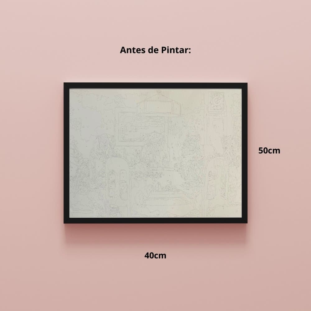 conjunto pintura numerada arte terapia 40x50cm noite de jogos