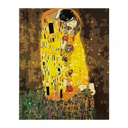 conjunto pintura numerada arte terapia 40x50cm o beijo