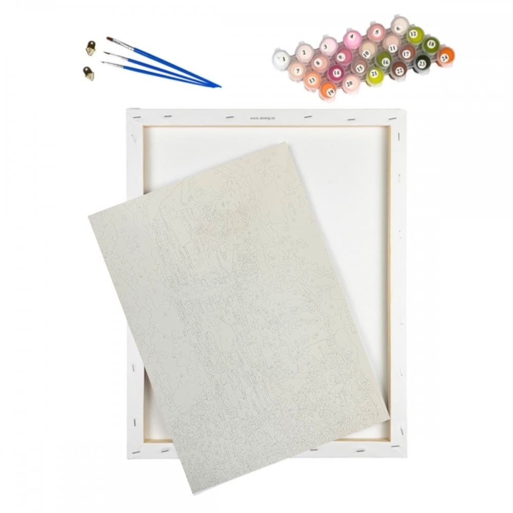 conjunto pintura numerada arte terapia 40x50cm o beijo