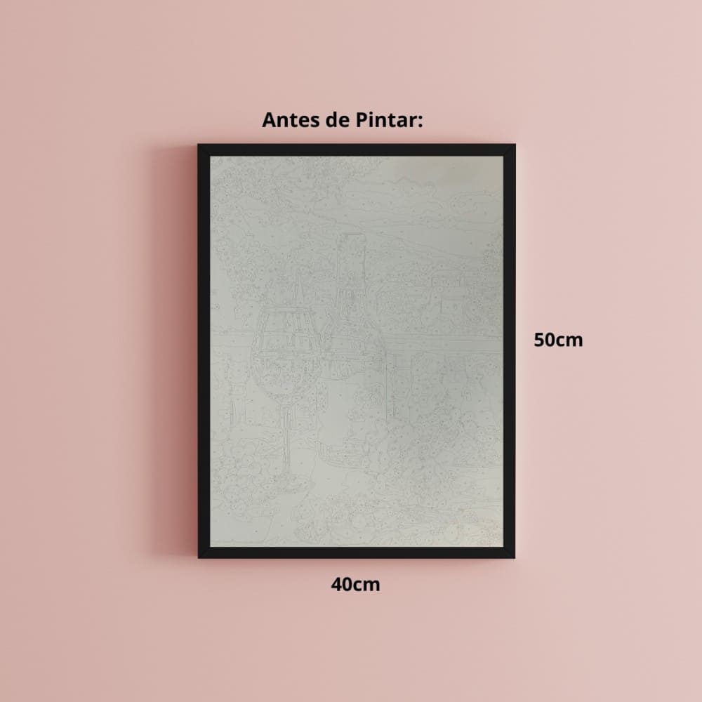 conjunto pintura numerada arte terapia 40x50cm vinho verde