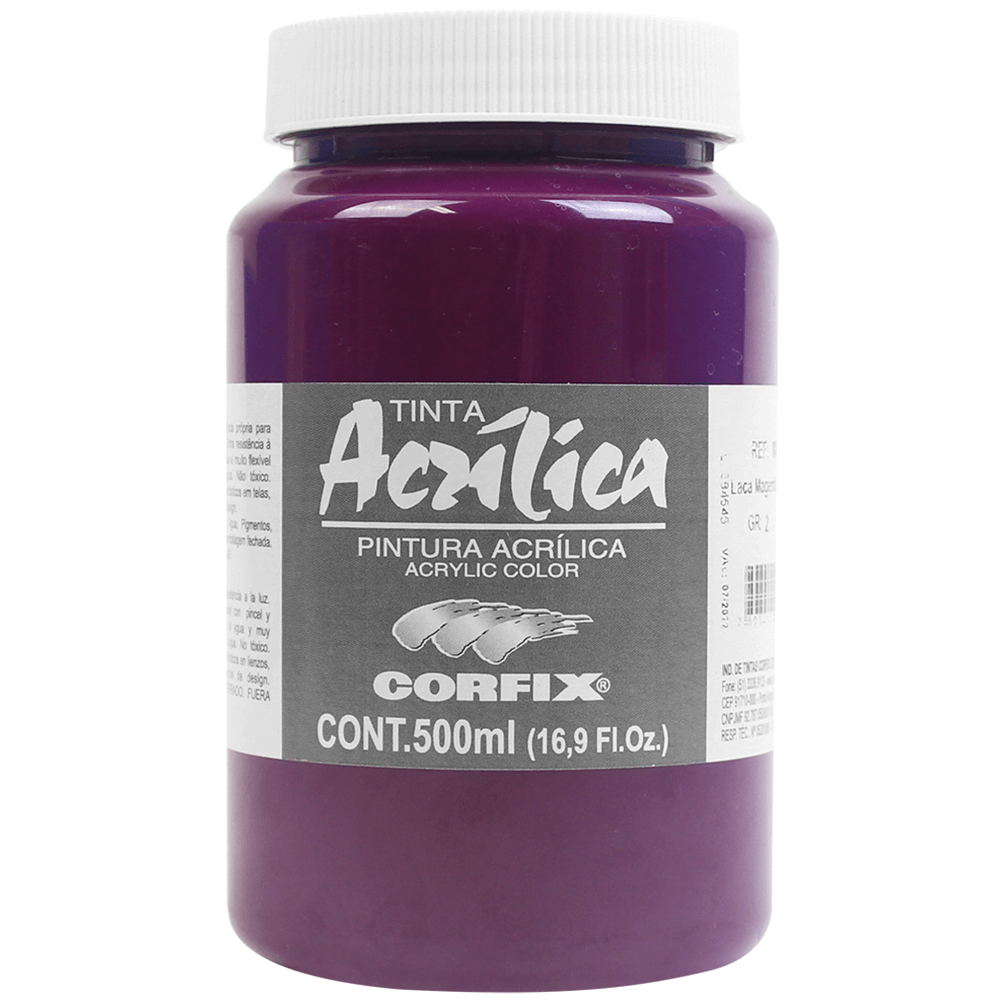Tinta Acrílica Corfix 500ml G.2 105 Laca Magenta