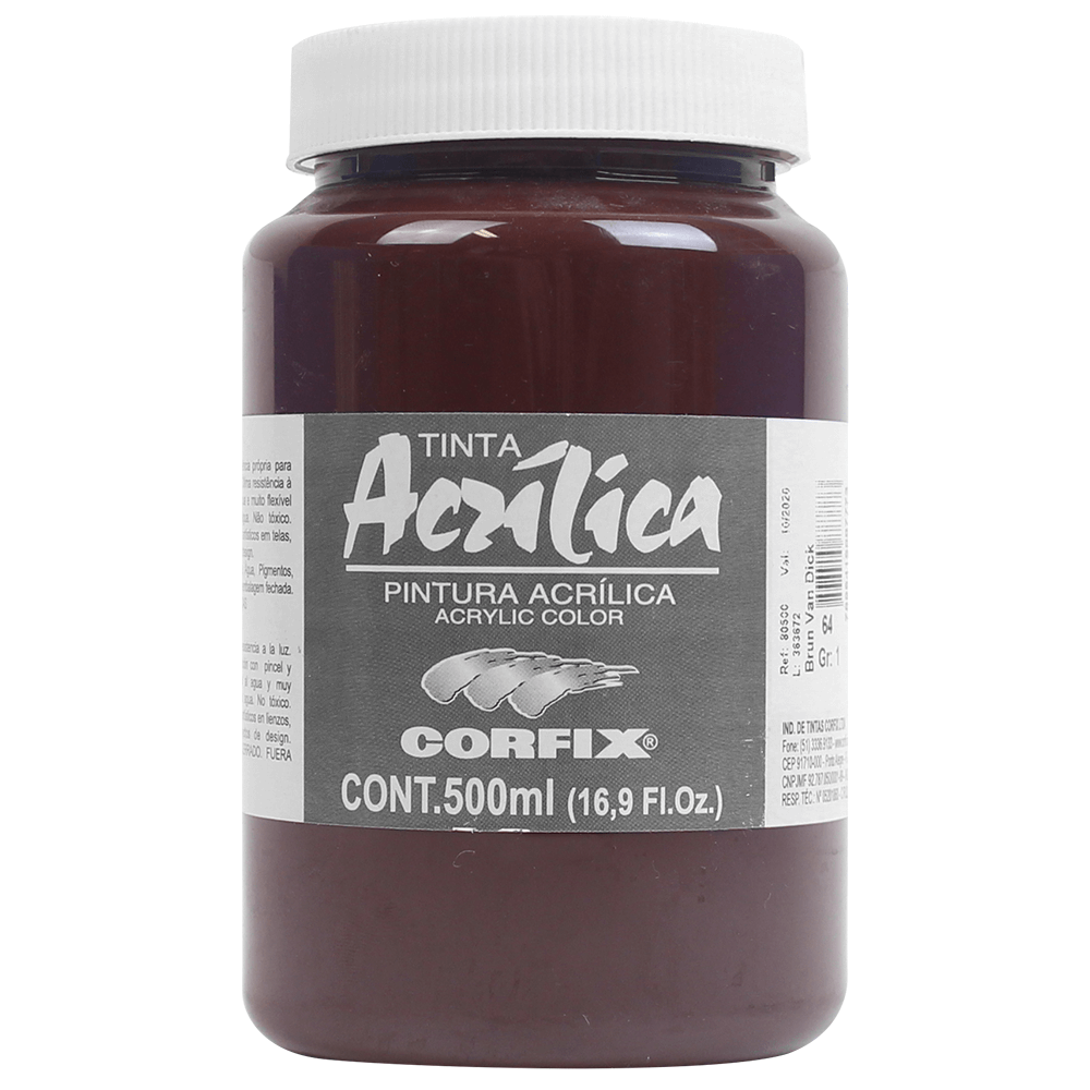 Tinta Acrílica Corfix 500ml  64 Marrom Van Dick