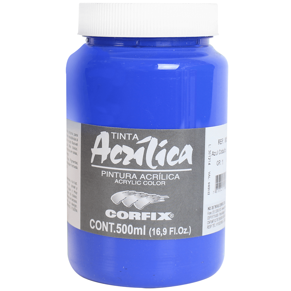 Tinta Acrílica Corfix 500ml 66 Azul Cobalto