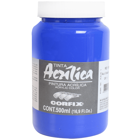 Tinta Acrílica Corfix 500ml 66 Azul Cobalto