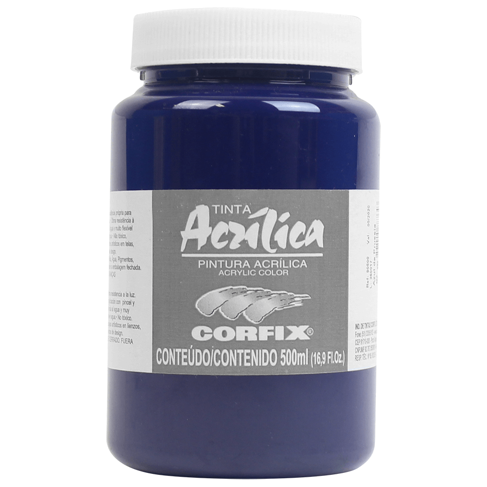 Tinta Acrílica Corfix 500ml 69 Azul da Prússia