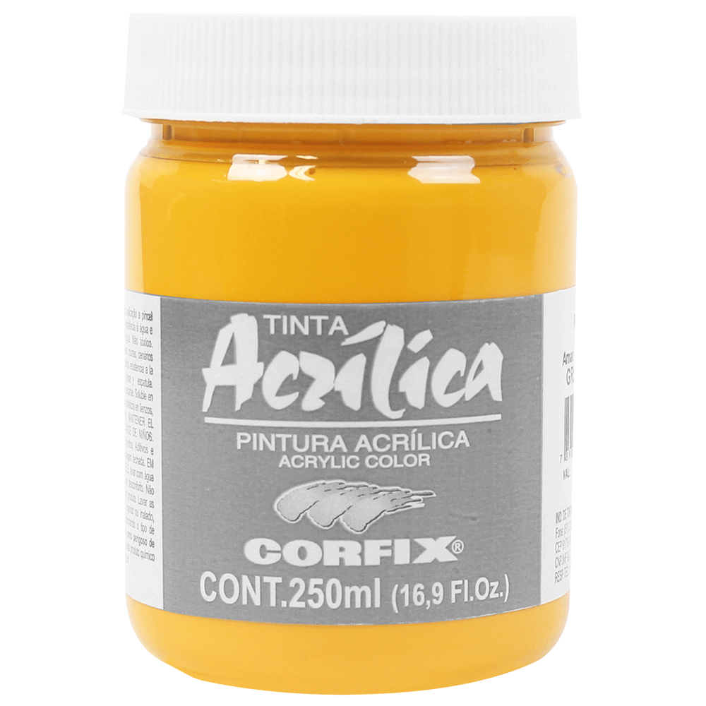 Tinta Acrílica Corfix 250ml 124 Amarelo Cad Escuro G1