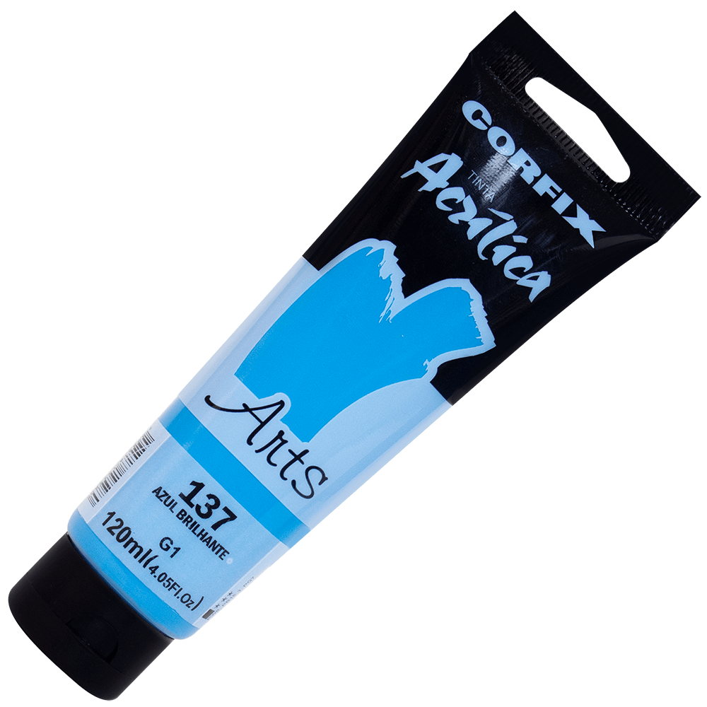 Tinta Acrílica Corfix Arts 120ml 137 Azul Brilhante G1 
