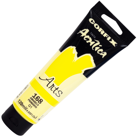 Tinta Acrílica Corfix Arts 120ml 168 Amarelo Primário G1