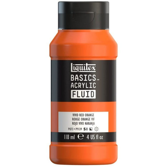 Tinta Acrílica Liquitex Basics Fluid 118ml Vivid Red Orange