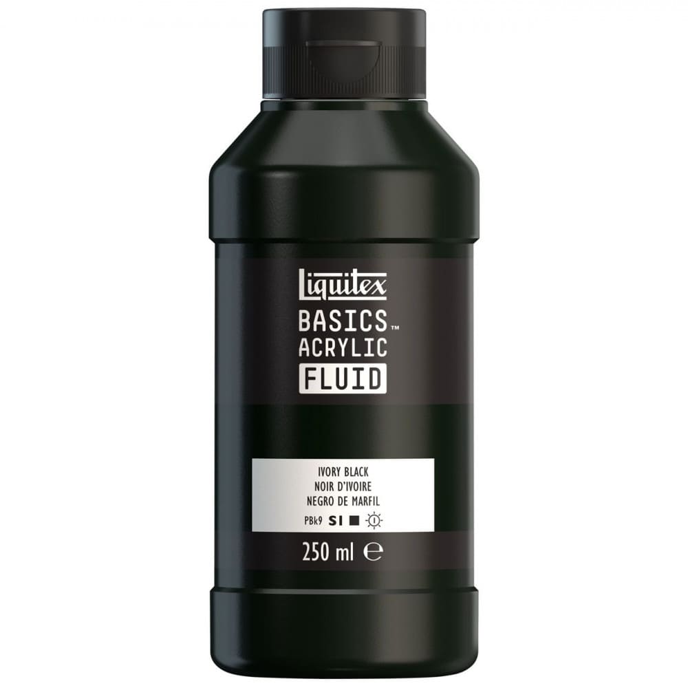 Tinta Acrílica Liquitex Basics Fluid 250ml Ivory Black