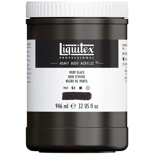 Tinta Acrílica Liquitex Heavy Body Ivory Black 946ml