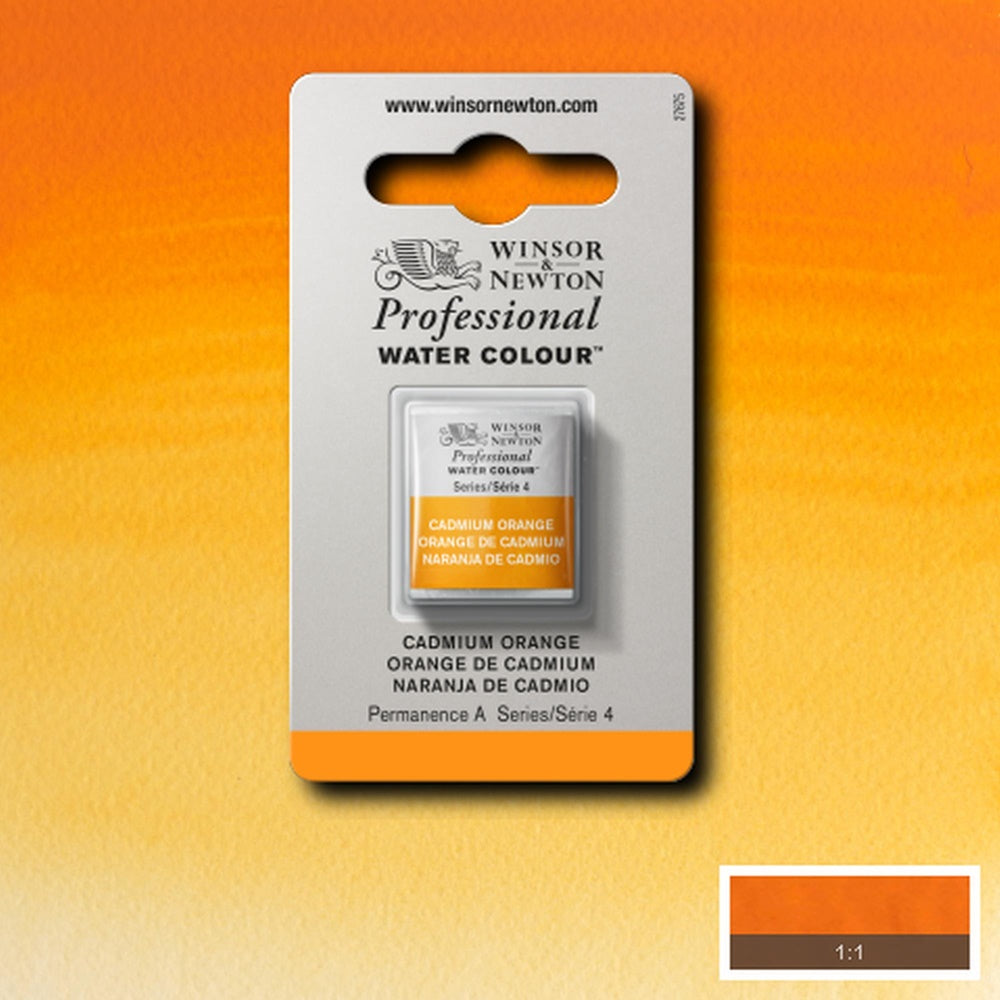 Tinta Aquarela Profissional Winsor & Newton Pastilha S4 089 Cadmium Orange